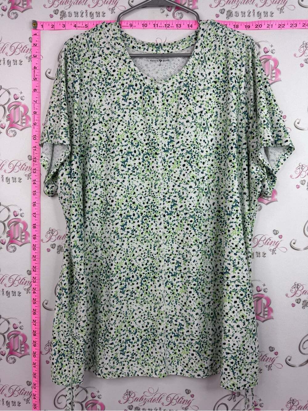 Active zone tshirt Green Speckle Short Sleeve Tee - Women's Casual Top